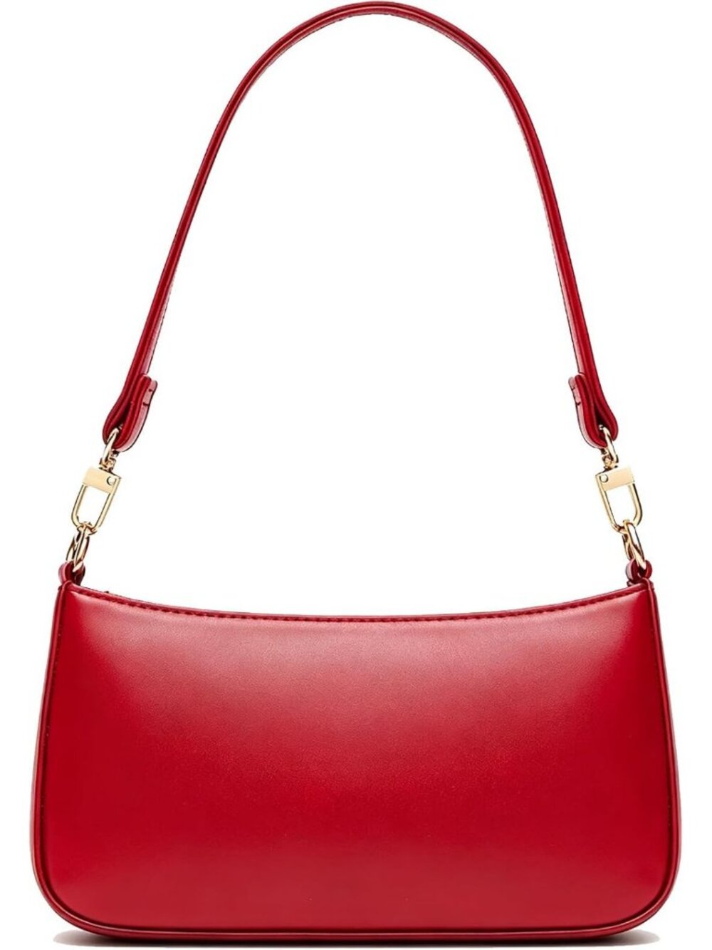Women's Red Flower Retro Vegan Leather Hobo Shoulder MultiPocket Crossbody Bag